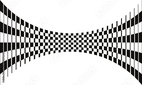 abstract geometric black big to small bulge line pattern.
