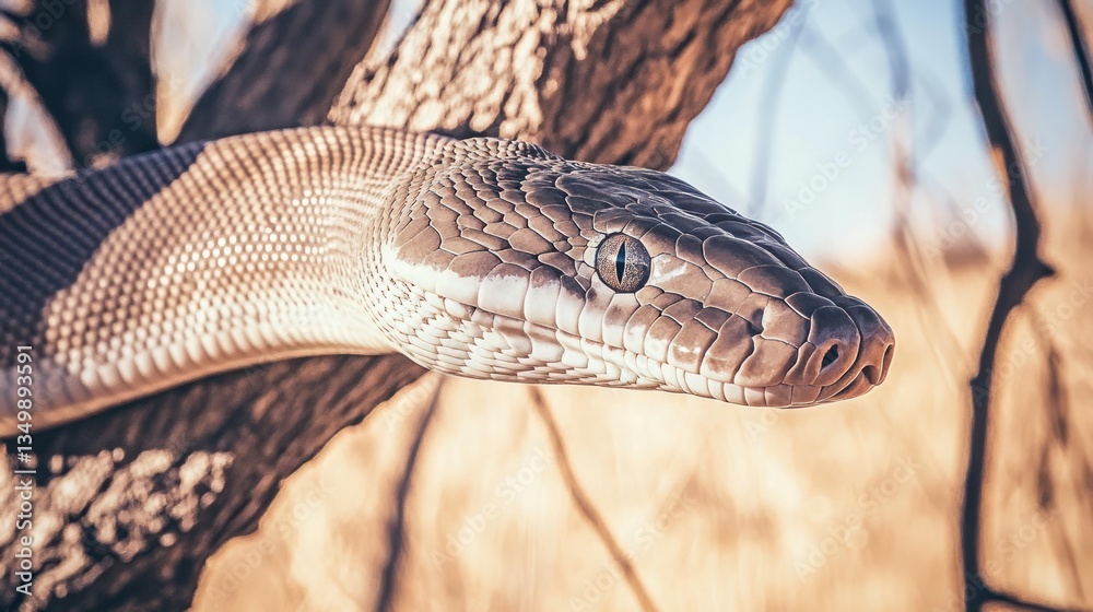 Fototapeta premium Close-up of a snake on a tree