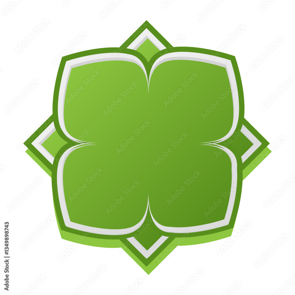 Shapes of Islamic ornament frames and badges in a green gradient Shapes of Islamic ornament frames and badges in a green gradient