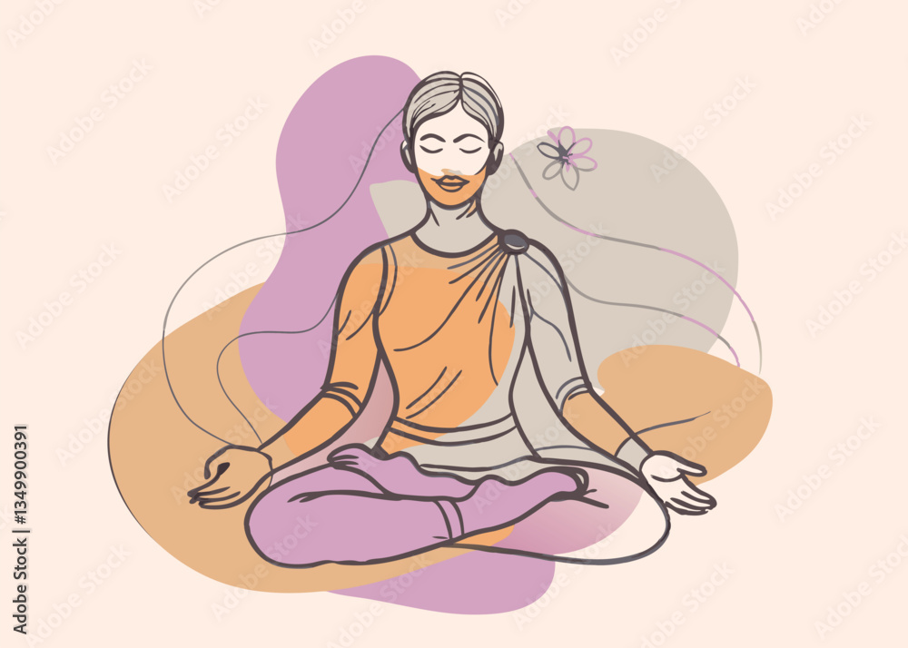 Meditation and Inner Peace. A Woman in a State of Tranquility Meditation and Inner Peace. A Woman in a State of Tranquility