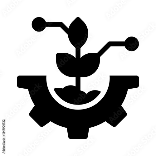 smart agriculture glyph icon
