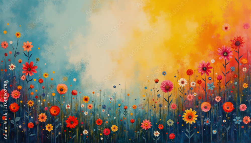 Obraz premium A beautiful wallpaper or background with flowers.