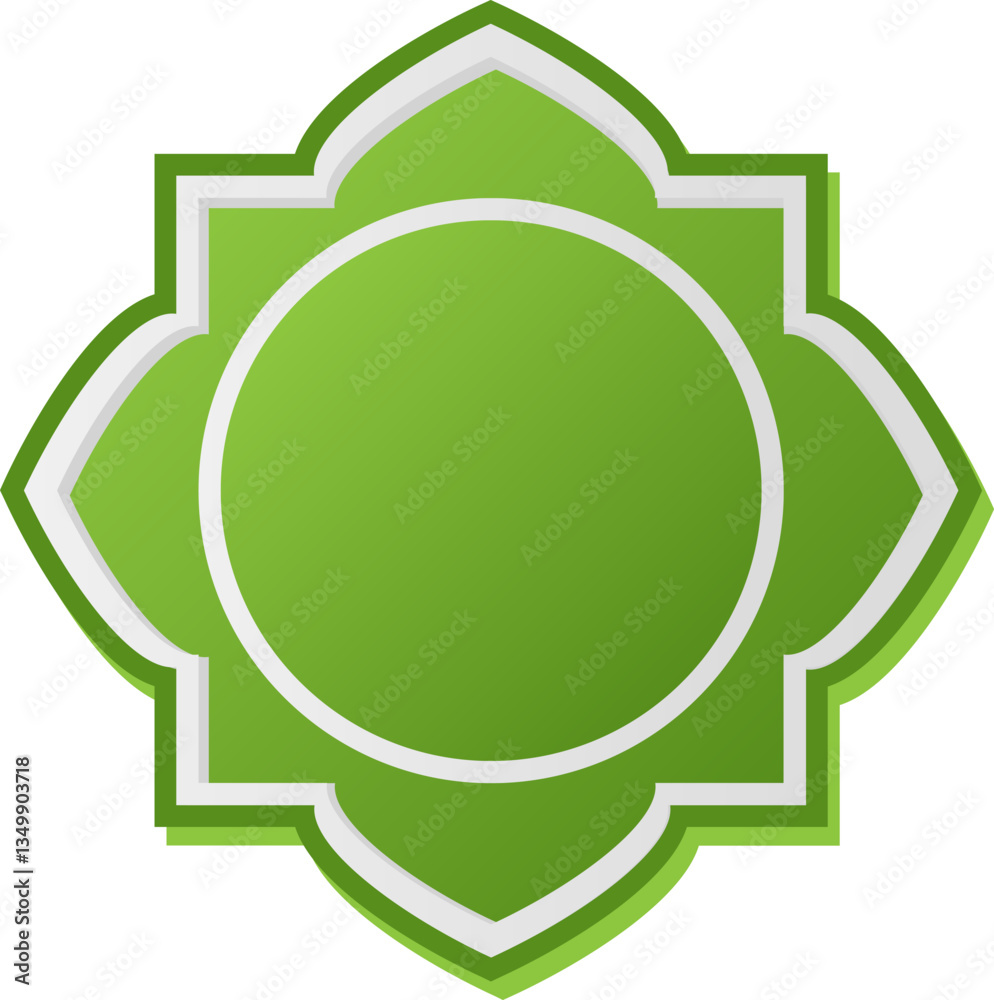 Shapes of Islamic ornament frames and badges in a green gradient Shapes of Islamic ornament frames and badges in a green gradient