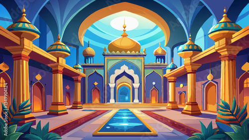 Islamic architecture interior, mosque, palace.