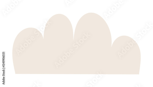 Cartoon cloud hand drawn illustration. Scandinavian style flat design, isolated vector. Kids spring, summer print, seasonal weather element, climate, forecast