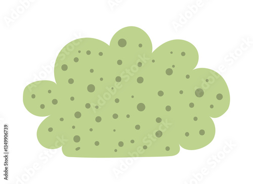 Cartoon bush, shrub hand drawn illustration. Scandinavian style flat design, isolated vector. Forest, woodland, park scene, landscape element. Kids seasonal clip art, spring, summer print