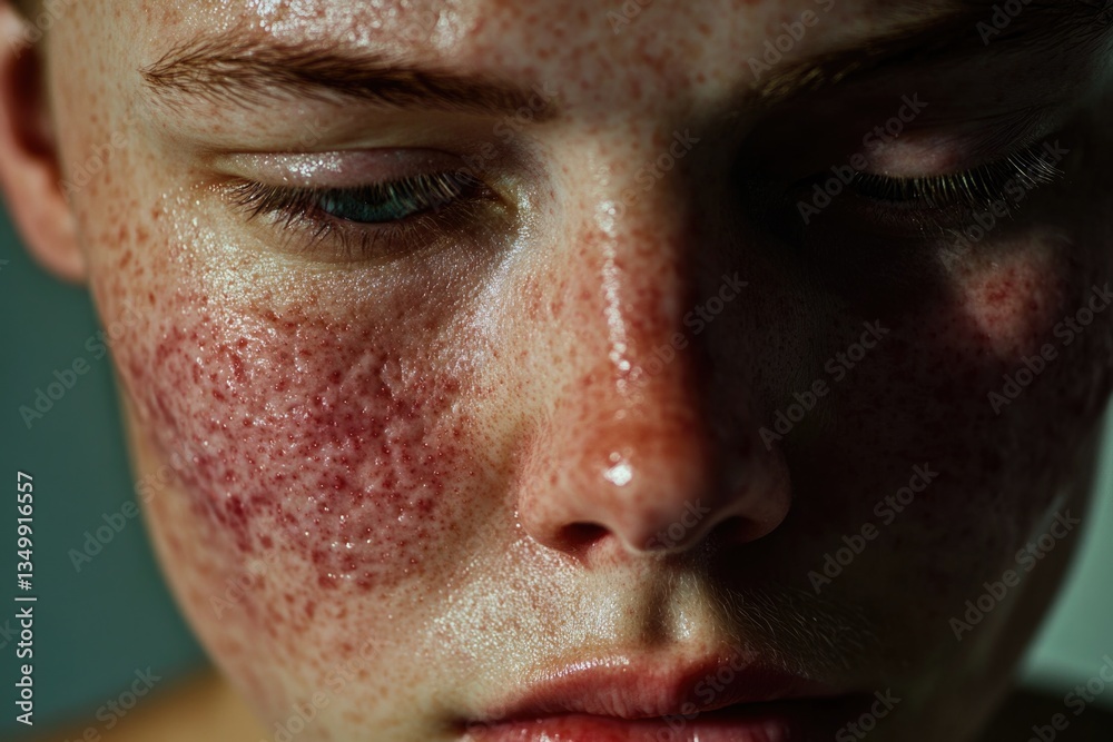 Obraz premium Acne and redness on face