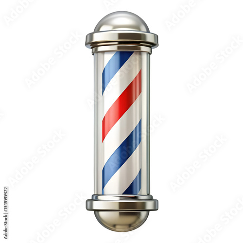 Barbershop pole isolated on transparent background  

