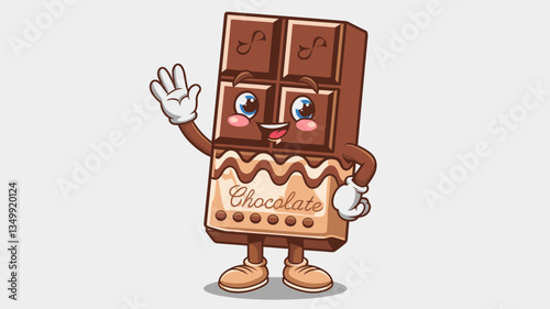 Cute Chocolate Bar Cartoon Character