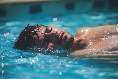 Person near pool experiencing heatstroke, requiring urgent care despite proximity to water