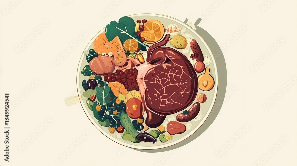 Comparison of healthy and unhealthy liver illustrating diet impact through visual representation Comparison of healthy and unhealthy liver illustrating diet impact through visual representation