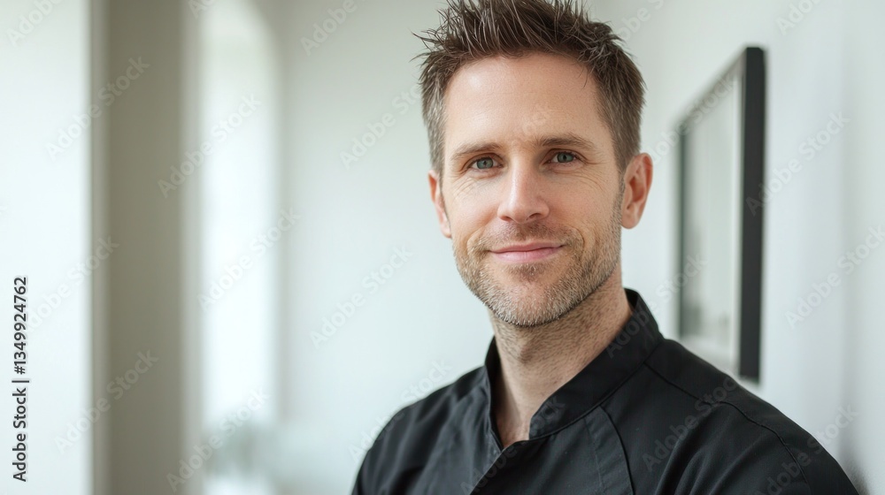 Portrait of a Handsome Man with a Calm Smile Portrait of a Handsome Man with a Calm Smile