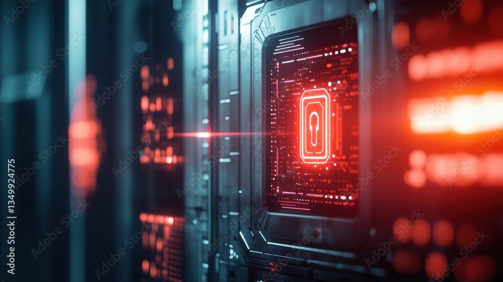 Obraz premium Cybersecurity System: Digital Fortress, Advanced Encryption, Data Protection, 