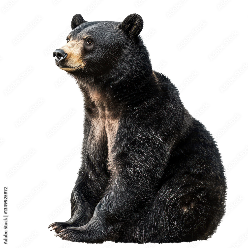 Fototapeta premium A brown bear stands upright against a plain gray background, showcasing its fur and posture.