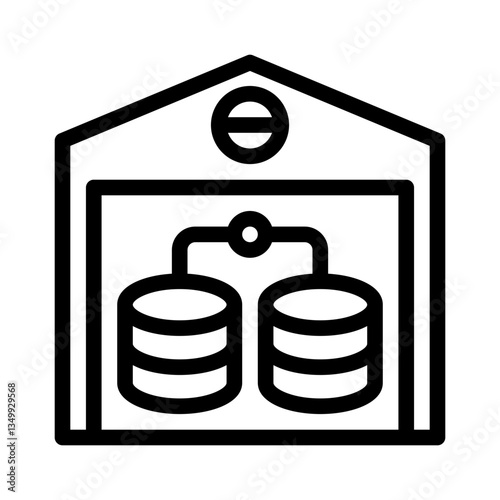 data warehouse line icon