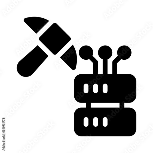 data mining glyph icon