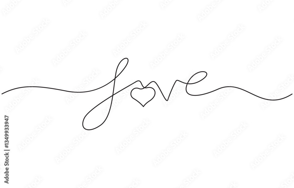 Continuous one line drawing of Love. Calligraphy lettering free handwriting, Love you phrase continuous one line drawing with word. Minimalistic drawing of phrase illustration. Continuous one line drawing of Love. Calligraphy lettering free handwriting, Love you phrase continuous one line drawing with word. Minimalistic drawing of phrase illustration.