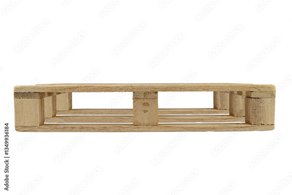 Pine wood pallet with natural finish, detailed close-up view highlighting its texture and sturdiness Pine wood pallet with natural finish, detailed close-up view highlighting its texture and sturdiness