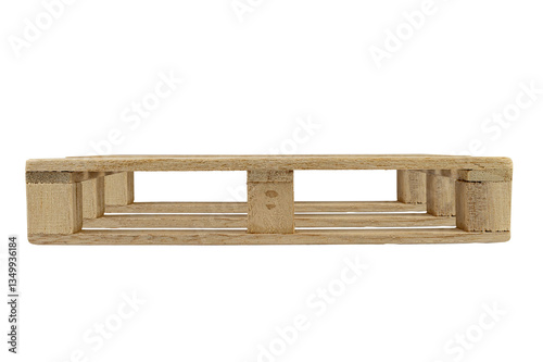 Pine wood pallet with natural finish, detailed close-up view highlighting its texture and sturdiness