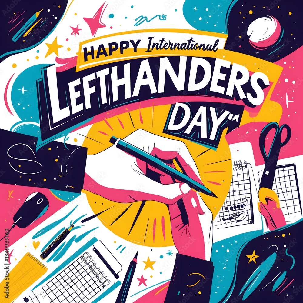 Fototapeta premium postcard for lefthanders day