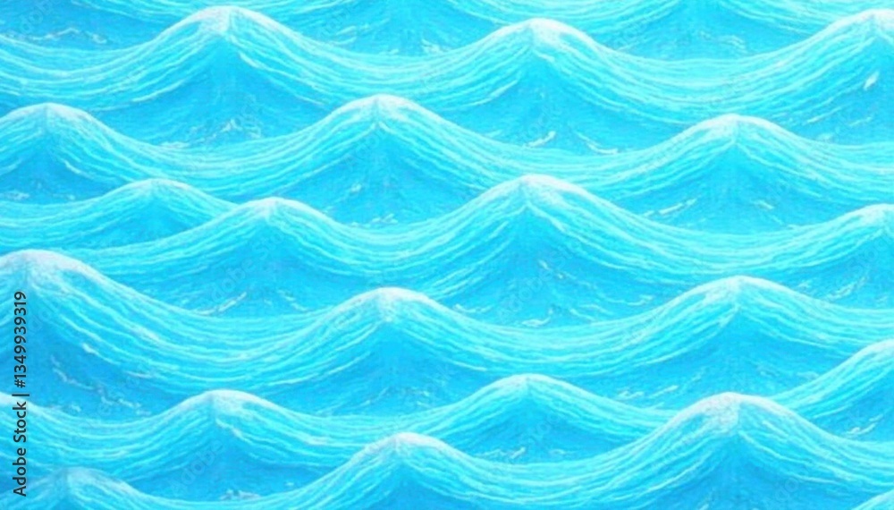 Fototapeta premium Marine seamless pattern with stylized waves on a light blue background, marine, seamless, calming