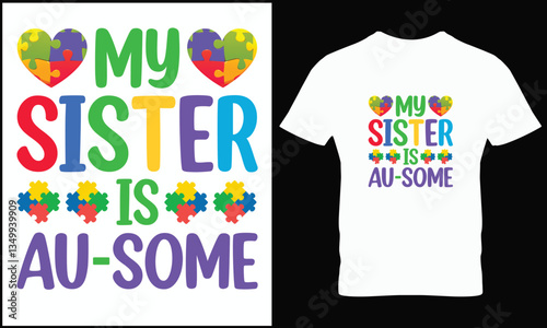 Autism t shirt design vector