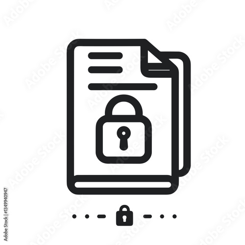 Locked document representing data security and confidentiality in a black and white design
