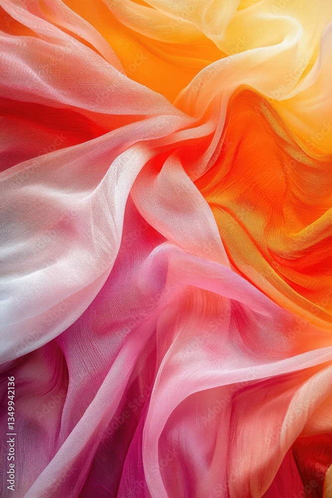 Obraz premium Pink Orange Fabric Close-Up