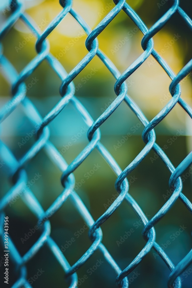 Naklejka premium Close-up chain link fence