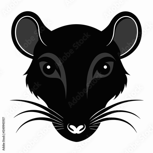 Vector illustration of a rat's head