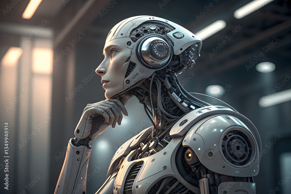 Futuristic Industrial AI Robot: Advanced Cybernetic Automation in Modern Manufacturing Futuristic Industrial AI Robot: Advanced Cybernetic Automation in Modern Manufacturing