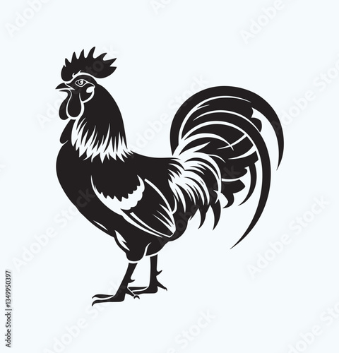 Minimalist Rooster Silhouette Vector Set – Black Rooster Clipart for Logos & Design