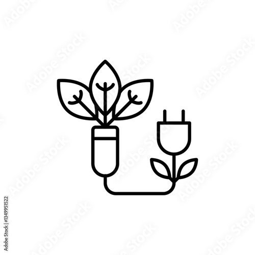 Biomass energy icon vector graphics