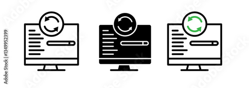 Computer system update icon vector graphics