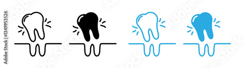 Extraction tooth icon vector graphics