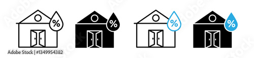 Home air humidity icon vector graphics