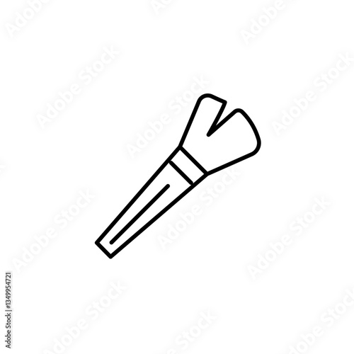 Inclined makeup brush icon vector graphics