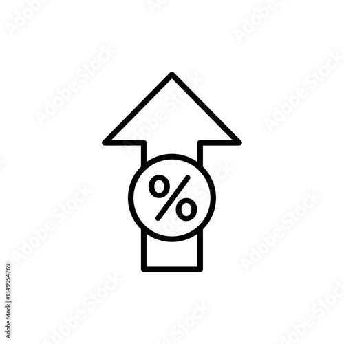Increase rate icon vector graphics