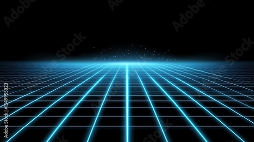Futuristic Grid Background, Abstract Technology Perspective