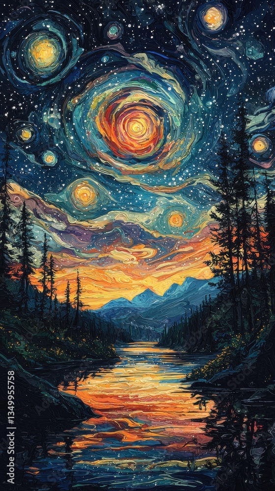 Obraz premium Celestial beauty capturing dreamy wallpapers of swirling galaxies