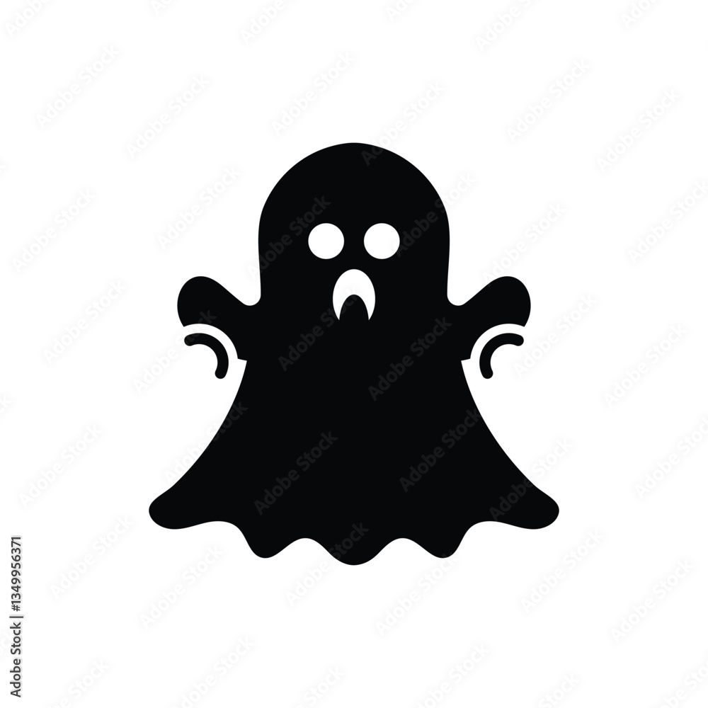 Ghost Silhouette Design Halloween Icon