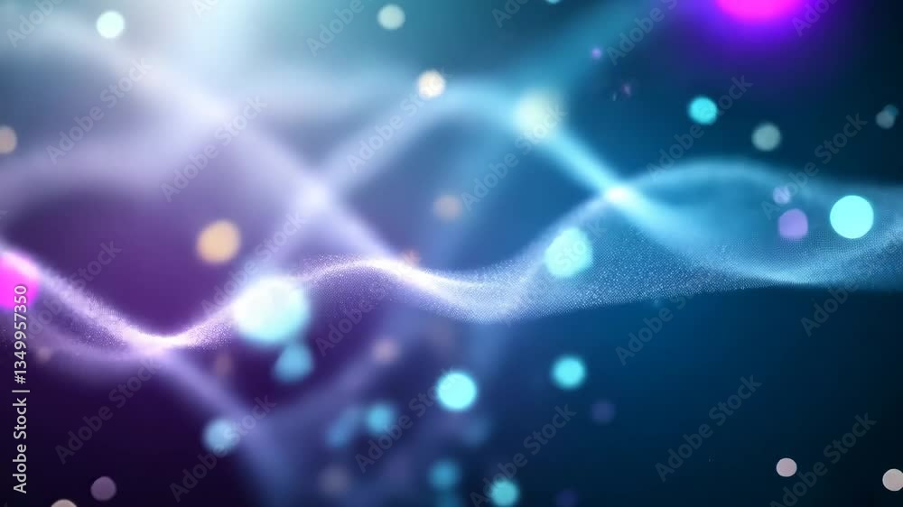 Abstract Blue And Purple Wave With Bokeh Lights Forming An Ethereal Dreamy Background Abstract Blue And Purple Wave With Bokeh Lights Forming An Ethereal Dreamy Background