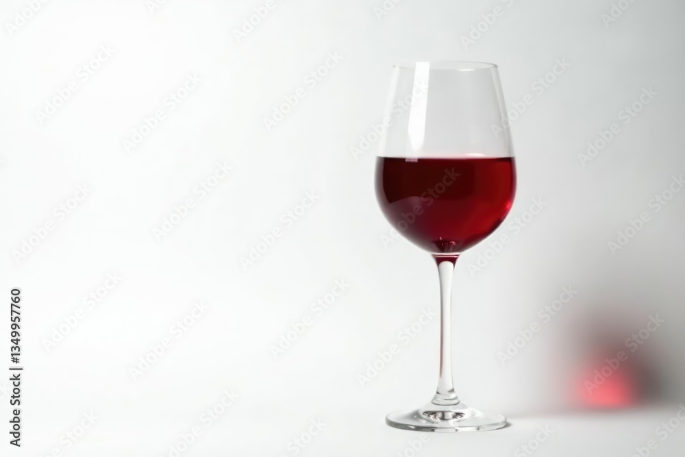 Glass of red wine against pure white backdrop, backdrop, crystal, drink Glass of red wine against pure white backdrop, backdrop, crystal, drink