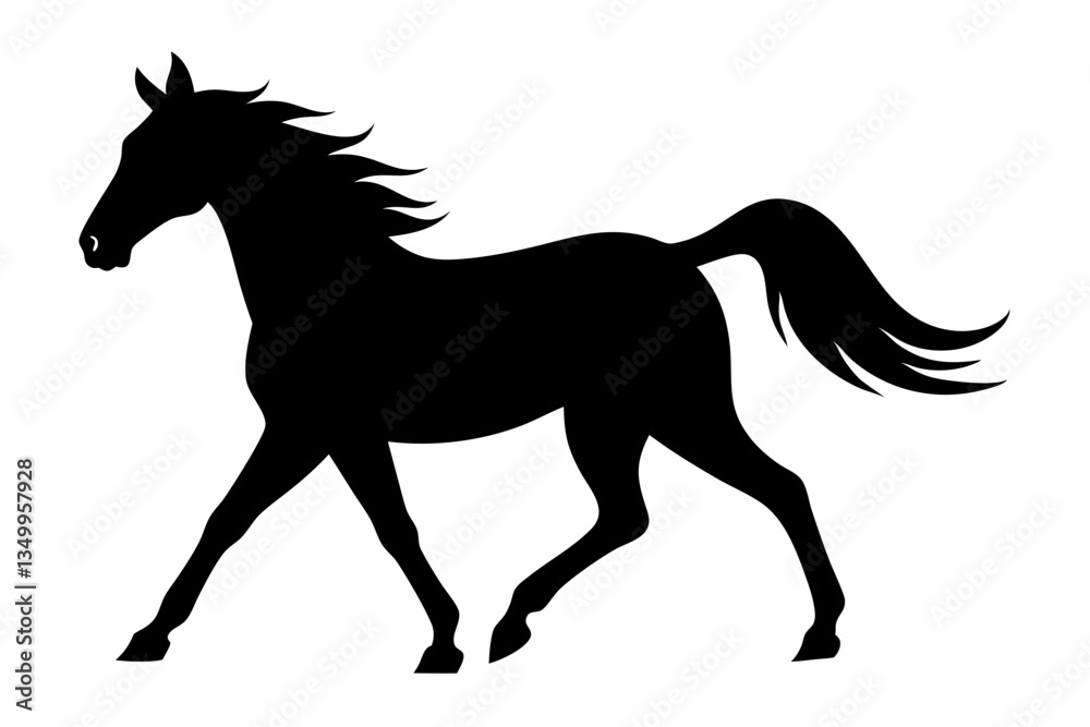 Fototapeta premium horse black silhouette vector