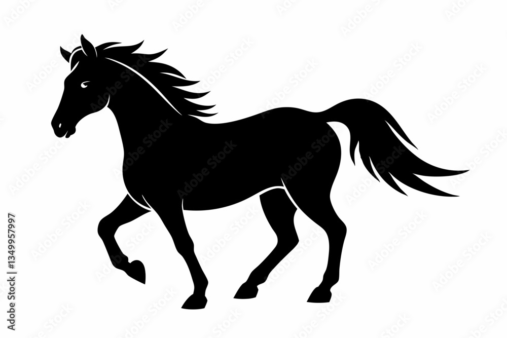 Obraz premium horse black silhouette vector