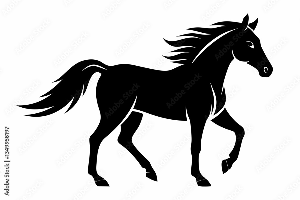 Obraz premium horse black silhouette vector