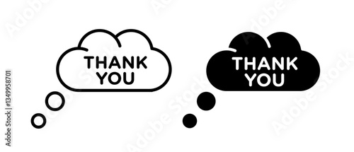 Speech bubbles thank you icon vector graphics