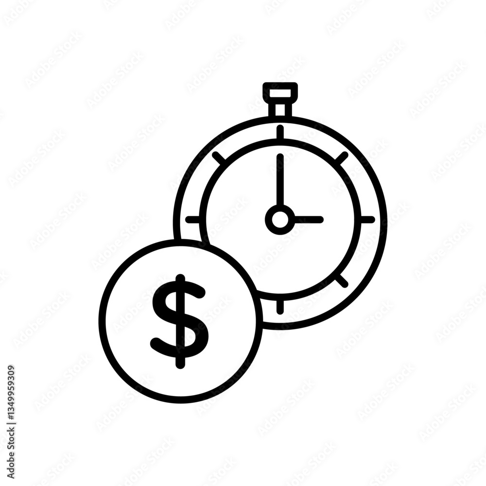 Time is money icon vector graphics Time is money icon vector graphics