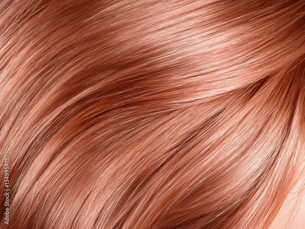 Glamorous Side Profile Image Highlighting Lustrous Flowing Texture of Healthy Reddish-Brown Keratin Strands in Hair