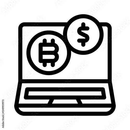 digital currency line icon